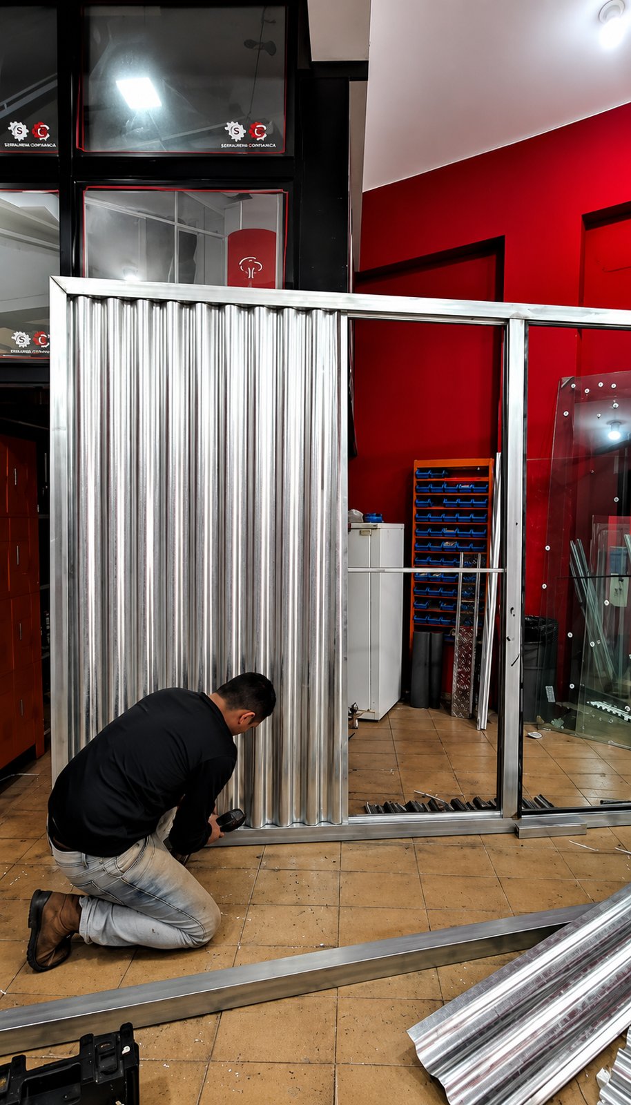 Fabricação de porta ACM sob medida na oficina no Rio de Janeiro
